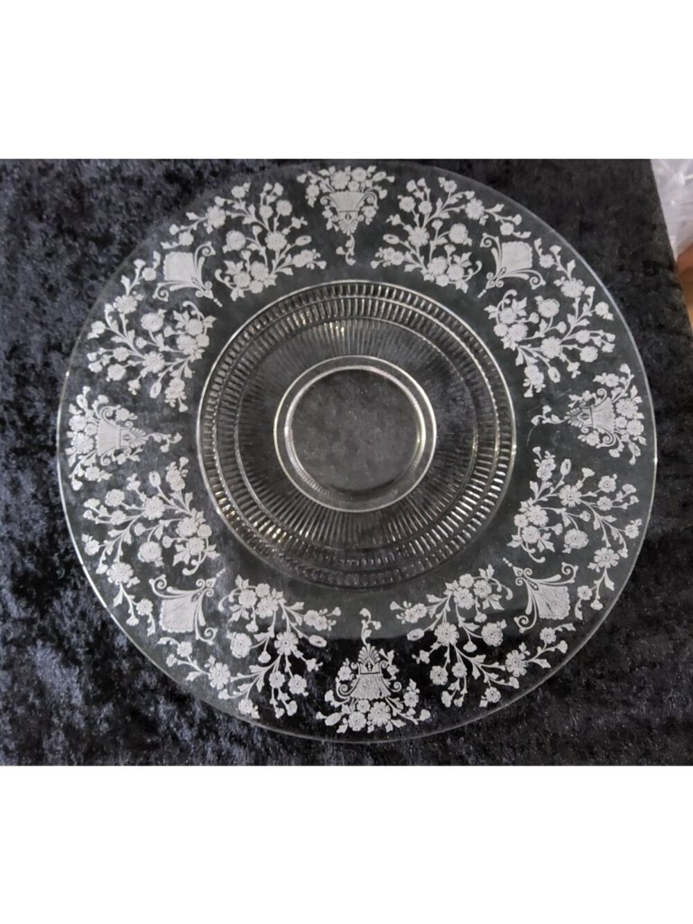 Vintage Duncan & Miller Glass Company Floral Motif  "First Love" Etched Pattern
